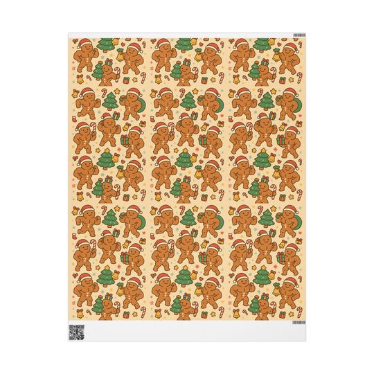 Funny Buff Gingerbread Men Christmas Wrapping Paper