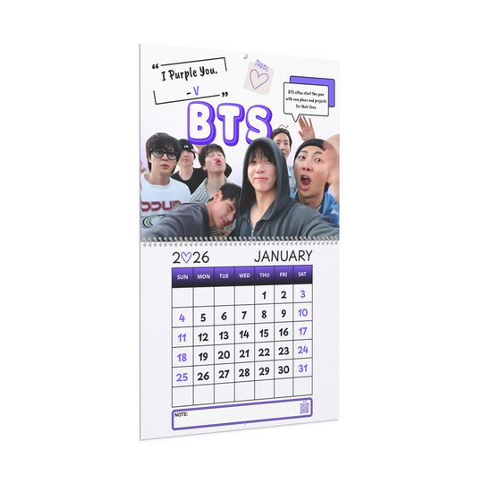 BTS Wall Calendar 2026 | K-Pop Monthly Planner