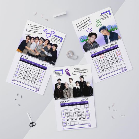 BTS Wall Calendar 2026 | K-Pop Fan Gift