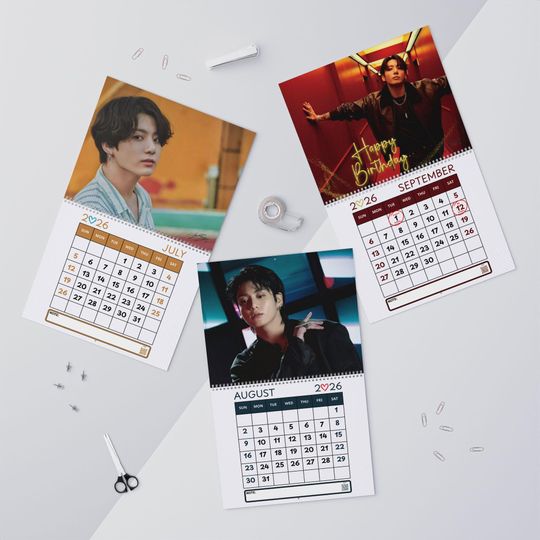 Jungkook 2026 Wall Calendar | BTS K-Pop Monthly Planner
