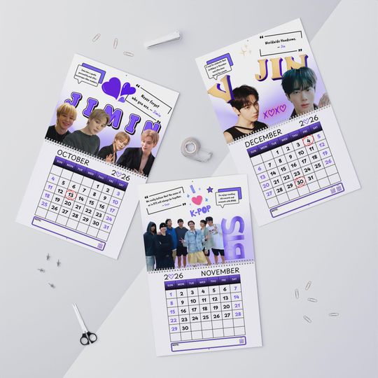 BTS Wall Calendar 2026 | K-Pop Monthly Planner