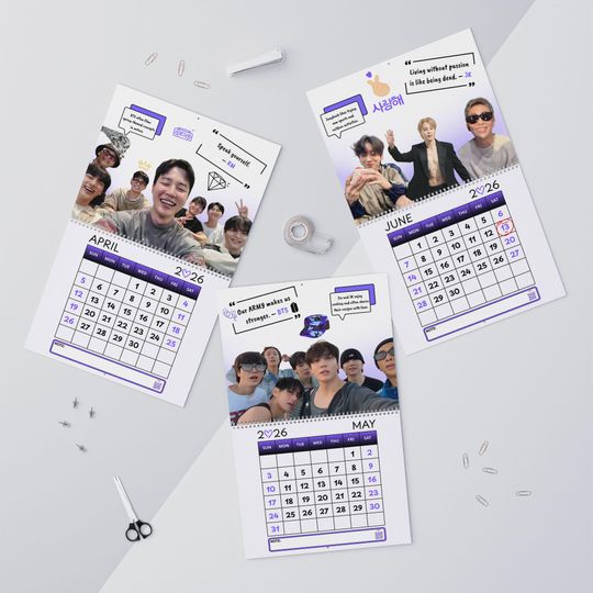 BTS Wall Calendar 2026 | K-Pop Monthly Planner