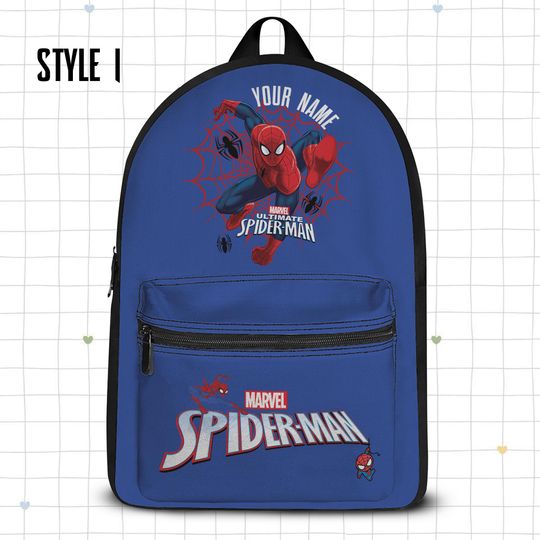 Spiderman Marvel Backpack, Kids School Bag, Custom Name Backpack, Cute Kids Backpack, Birthday Gift, Fun Travel Bag