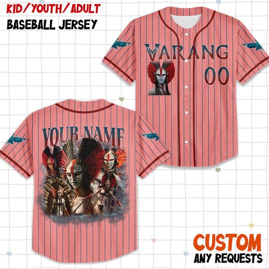 Personalized Varang Avatar  Baseball Jersey, Custom Fire and Ash Avatar Festival Jersey