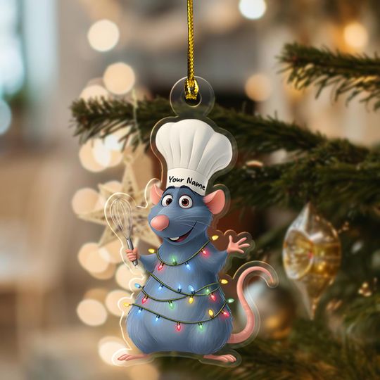 Personalized Ratatouille Ornament, Remy Ornament, Remy Ratatouille decor, Little chef Ornament, Le Petit Chef