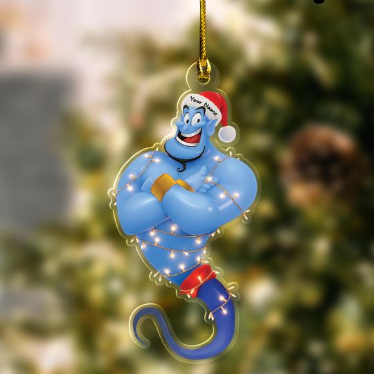 Personalized Alladin Christmas Ornament, Aladdin Jasmine Genie Ornament, Christmas Tree Decor, Alladin Cartoon Xmas Gift For Kid