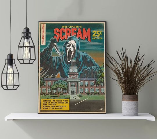 Scream Ghostface Poster, Ghostface Vintage Poster