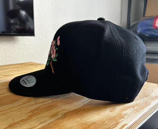 Cherry Blossom LA Dodgers Snapback Hat: Embroidered Baseball Cap, Hats for women