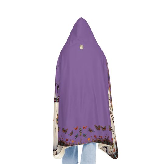 Fall Bear Lt Purple Hooded Blanket | Winter | Christmas Gift