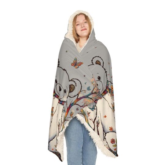 Fall Bear Grey Snuggle Blanket