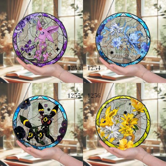 PKM Glass Suncatcher Electric Bloom Window Art Gift for Collectors Home Decor