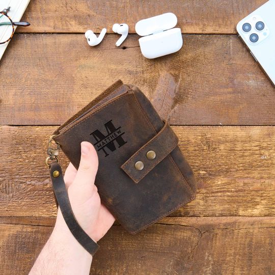Custom Engraved Leather Charger Bag - Personalized Travel Cord Organizer for Valentines Day or Anniversary