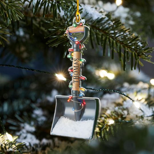 Personalized Snow Shovel Acrylic Ornament, 2D Christmas Decoration, Gardener Gift, Occupation Ornament