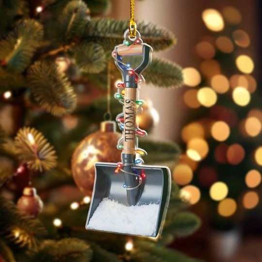 Personalized Snow Shovel Acrylic Ornament, 2D Christmas Decoration, Gardener Gift, Occupation Ornament