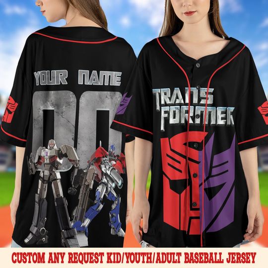 Custom Transformers Baseball Jersey Shirt, Transformers Birthday Party Jersey, Movie Lover Gift, Transformers Fan Gift