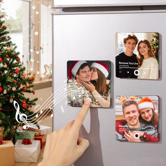 Personalized Music Fridge Magnet,Play Whole Song Music Box,Voicemail Keepsake for him/her