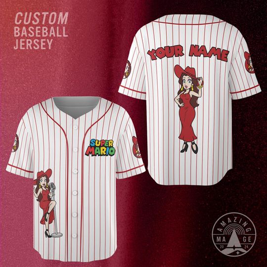 Custom Pauline Baseball Jersey, Super Mario Kart Birthday Shirt, Family Matching Nintendo Jersey, Perfect Mario Kart Themed Gift