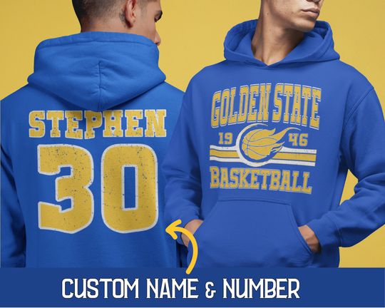 Custom Retro Golden State Basketball Hoodie, Personalized Golden State Game Day Sweatshirt, Vintage 80s Style Gift Trendy Golden State Shirt