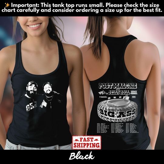 Vintage Post Malone Double Sided Tank Top 2025 Tour