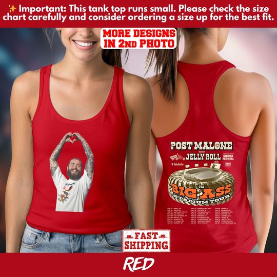 Vintage Post Malone Double Sided Tank Top 2025 Tour