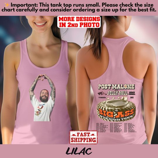 Vintage Post Malone Double Sided Tank Top 2025 Tour