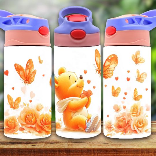Pooh 12oz Tumbler, Kids Cartoon 12oz Cup Tumbler, Back To School Gift