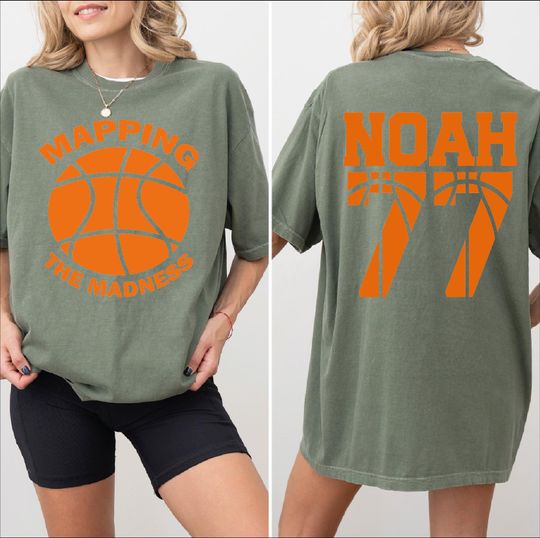 Mapping The Madness Shirt, Basketball Bracket Tee, Custom Name Number, Tournament