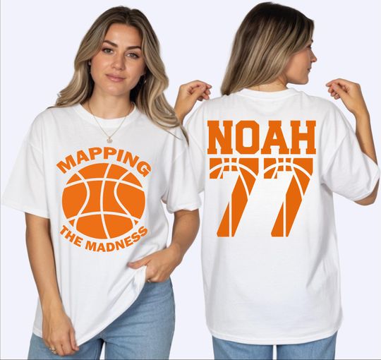 Mapping The Madness Shirt, Basketball Bracket Tee, Custom Name Number, Tournament