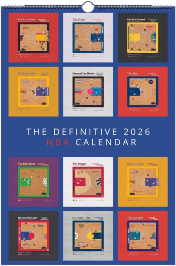 NBA 2026 Wall Calendar | Iconic Basketball Shots | Modern Planner