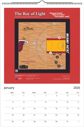 NBA 2026 Wall Calendar | Iconic Basketball Shots | Modern Planner
