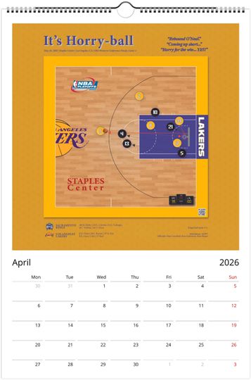 NBA 2026 Wall Calendar | Iconic Basketball Shots | Modern Planner