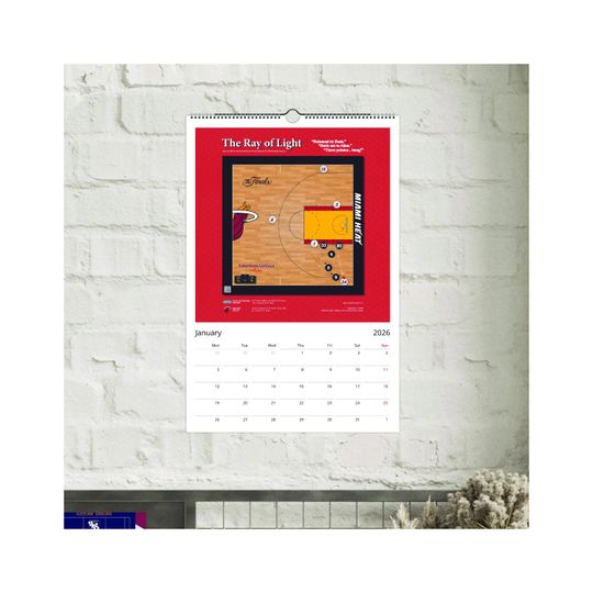 NBA 2026 Wall Calendar | Iconic Basketball Shots | Modern Planner