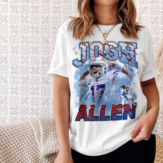 Josh Allen T-Shirt, Vintage 90s Josh Allen Buffalo shirt, buffalo Josh Allen