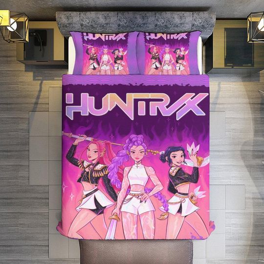 KPOP Demon Hunters 3-Piece Bedding Set- Huntrix