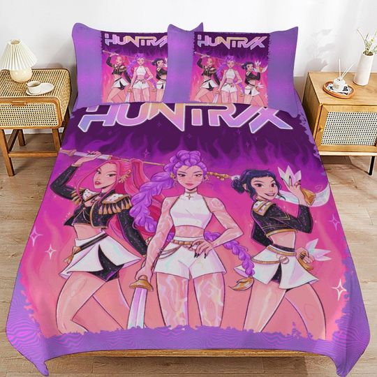 KPOP Demon Hunters 3-Piece Bedding Set- Huntrix