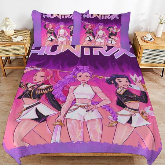 KPOP Demon Hunters 3-Piece Bedding Set- Huntrix