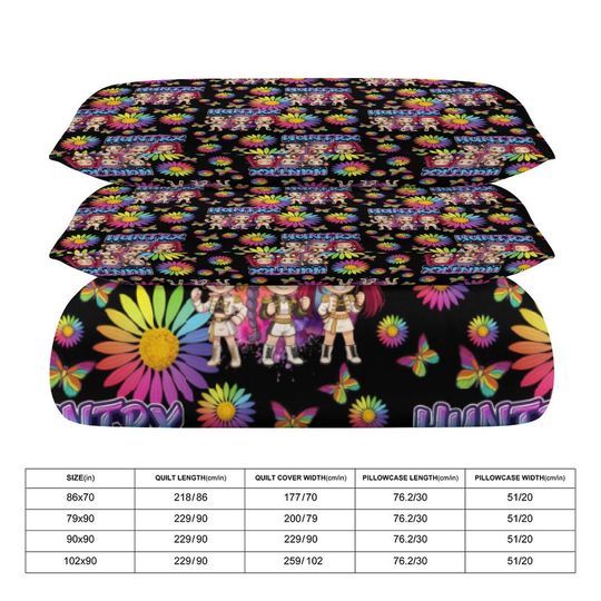 Huntrix KPOP Demon Hunters 3-Piece Bedding Set