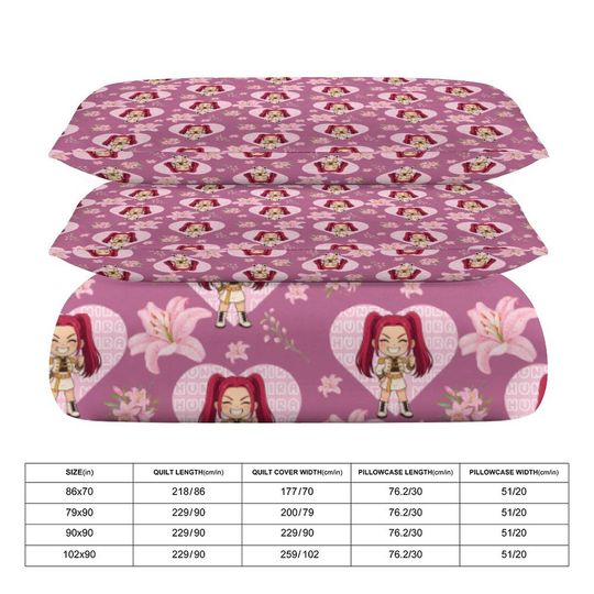 KPOP Demon Hunters 3-Piece Bedding Set-90"x90"/ 229x229cm