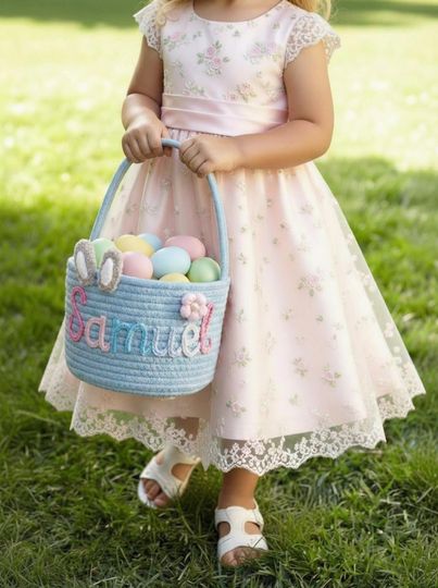 Easter Basket, Personalized Easters Basket Custom Basket, Easter Decor, Storage Basket, Kids Storage,Easter Gift,Easter Hunter Basket