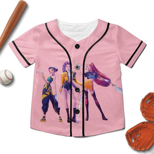 Personalized Huntrix Jersey, Kpop Demon Hunters Crop top Baseball Jersey