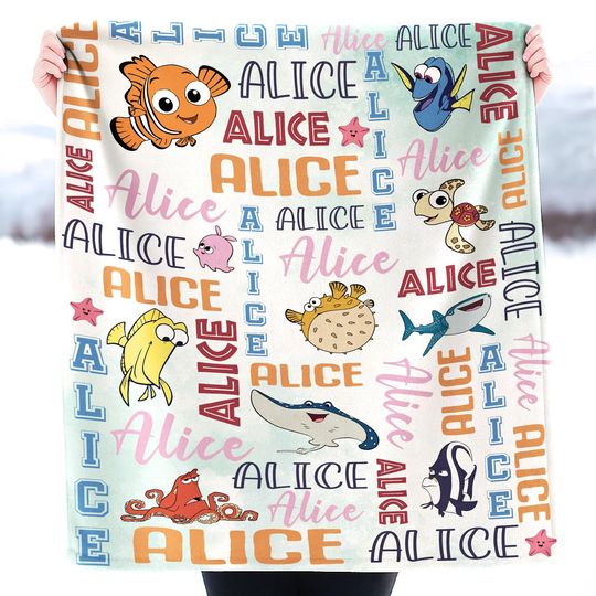 Personalized Finding Nemo Fleece Blanket, Disneyland Finding Nemo Blanket