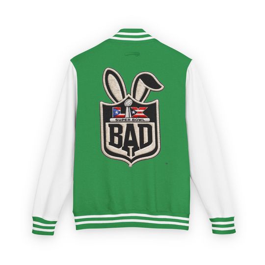 Printed Benito Super Bowl 94  Jacket 'BAD' Bunny Logo Varsity Jacket