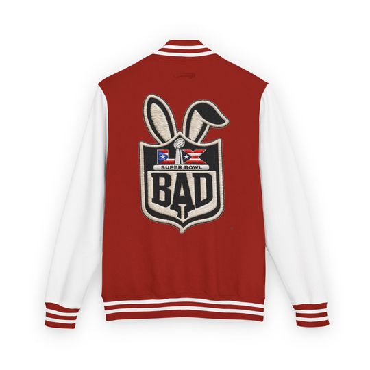 Printed Benito Super Bowl 94  Jacket 'BAD' Bunny Logo Varsity Jacket