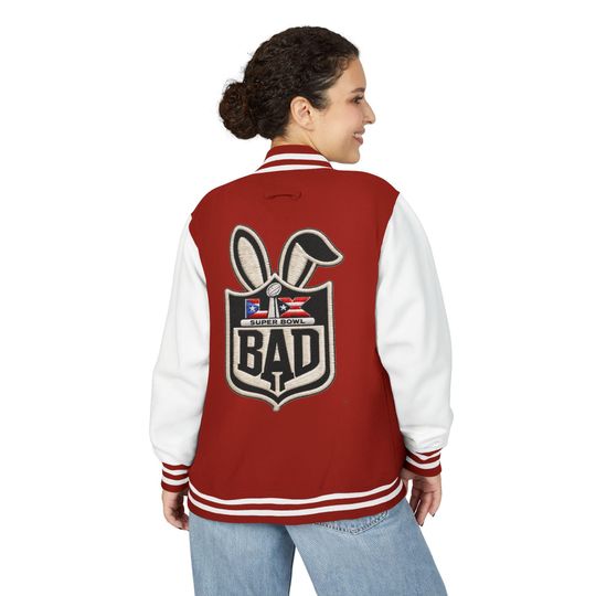 Printed Benito Super Bowl 94  Jacket 'BAD' Bunny Logo Varsity Jacket
