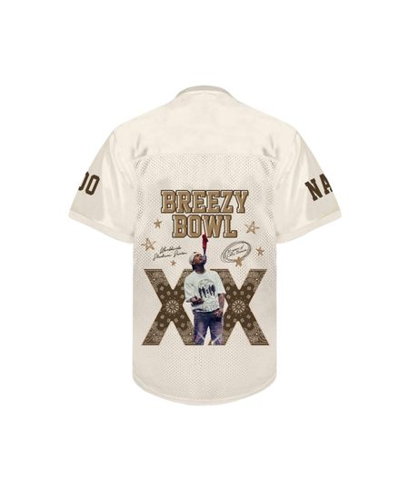 Chris Brown Breezy Bowl XX 2025 Jersey PNG, Football Style Shirt Design, Digital Download Sublimation File, Personalized Breezy Tour Tee