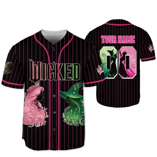 Custom Wicked Baseball Jersey Elphaba and Glinda Shirt