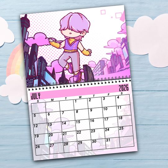 K-Pop Demon Hunters Hand drawn Characters Desktop Calendar