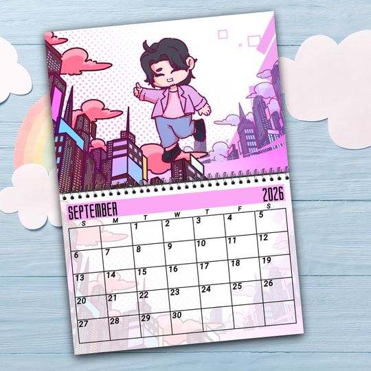 K-Pop Demon Hunters Hand drawn Characters Desktop Calendar