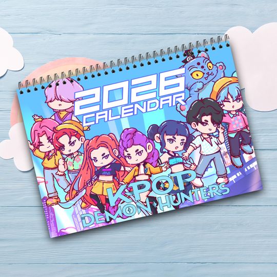K-Pop Demon Hunters Hand drawn Characters Desktop Calendar