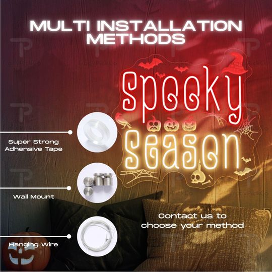 Spooky Season Neon Sign Halloween LED Wall Light for Fall Decor Haunted House Party Backdrop or Cozy Seasonal Living Room Vibe